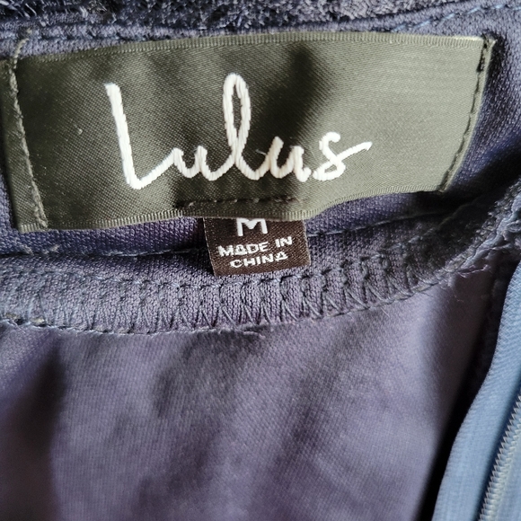 Lulus Midnight Blue Lacy Back Maxi Dress Size Med - Picture 9 of 10